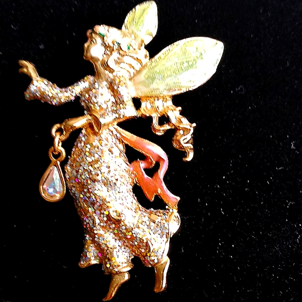 KIRKS FOLLY GLITTER FAIRY PIN - Picture 7 of 7